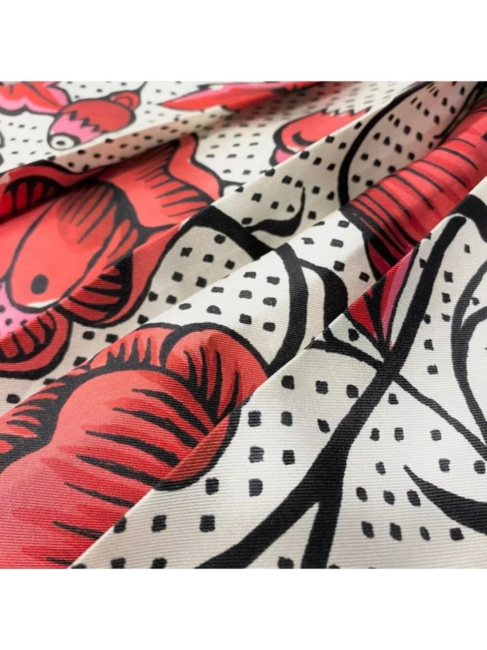 Gucci Floral Pleated Long Skirt Retro Modern All Over Print Rosso Red Silk